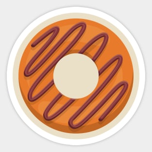 Orange Donut with Chocolate Dip Sticker